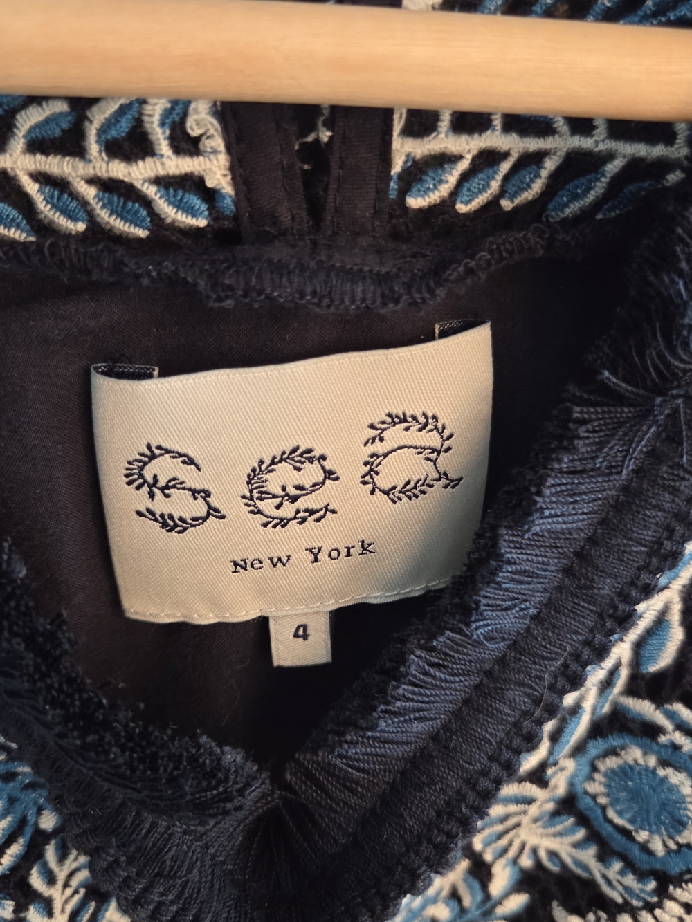 Sea New York Blue Embroidered Mesh Long-Sleeve Top - Picture 7 of 8